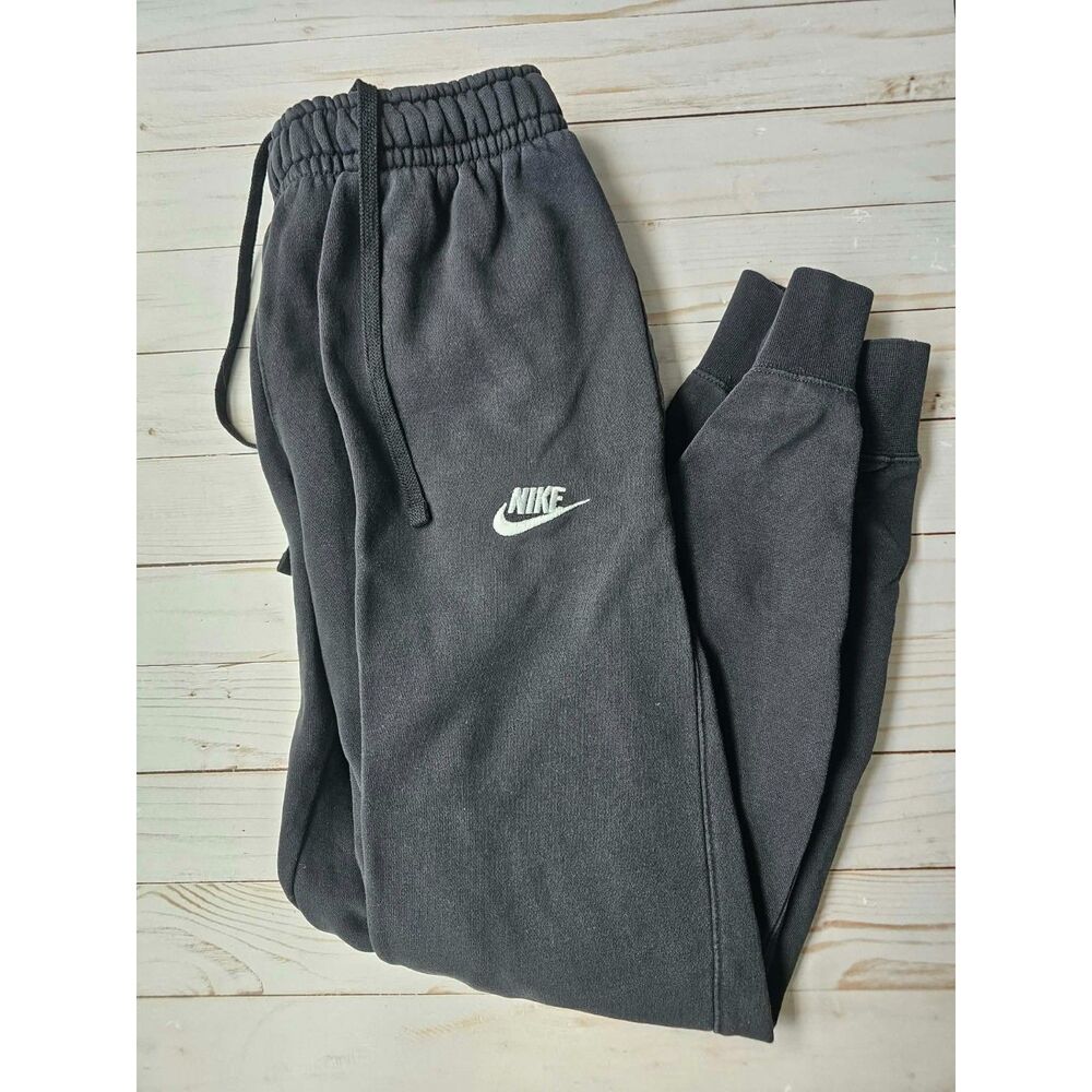 Nike Gray Fleece Jogger Sweatpants Men's Small Swoosh Logo